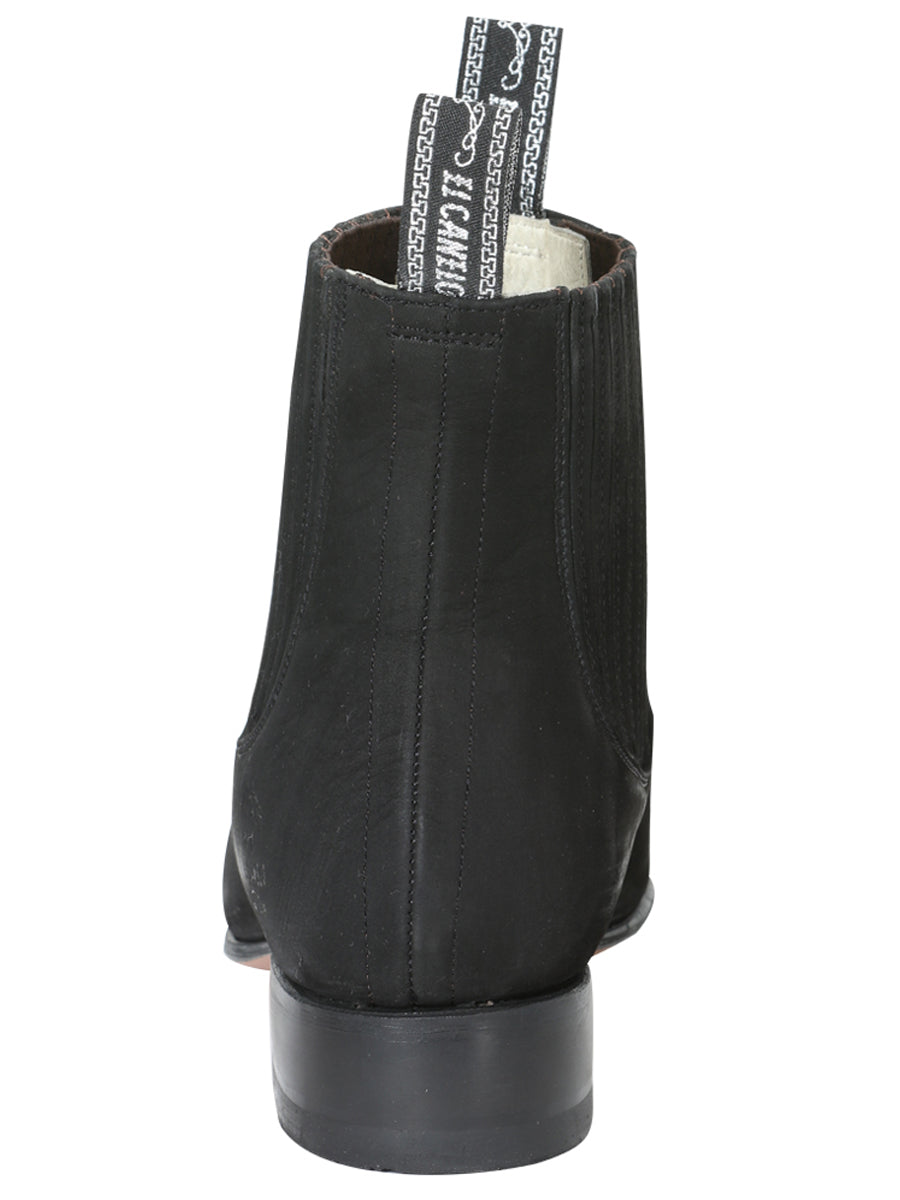 El Canelo Charro Ankle Boot – Black Nubuck – Style 3663