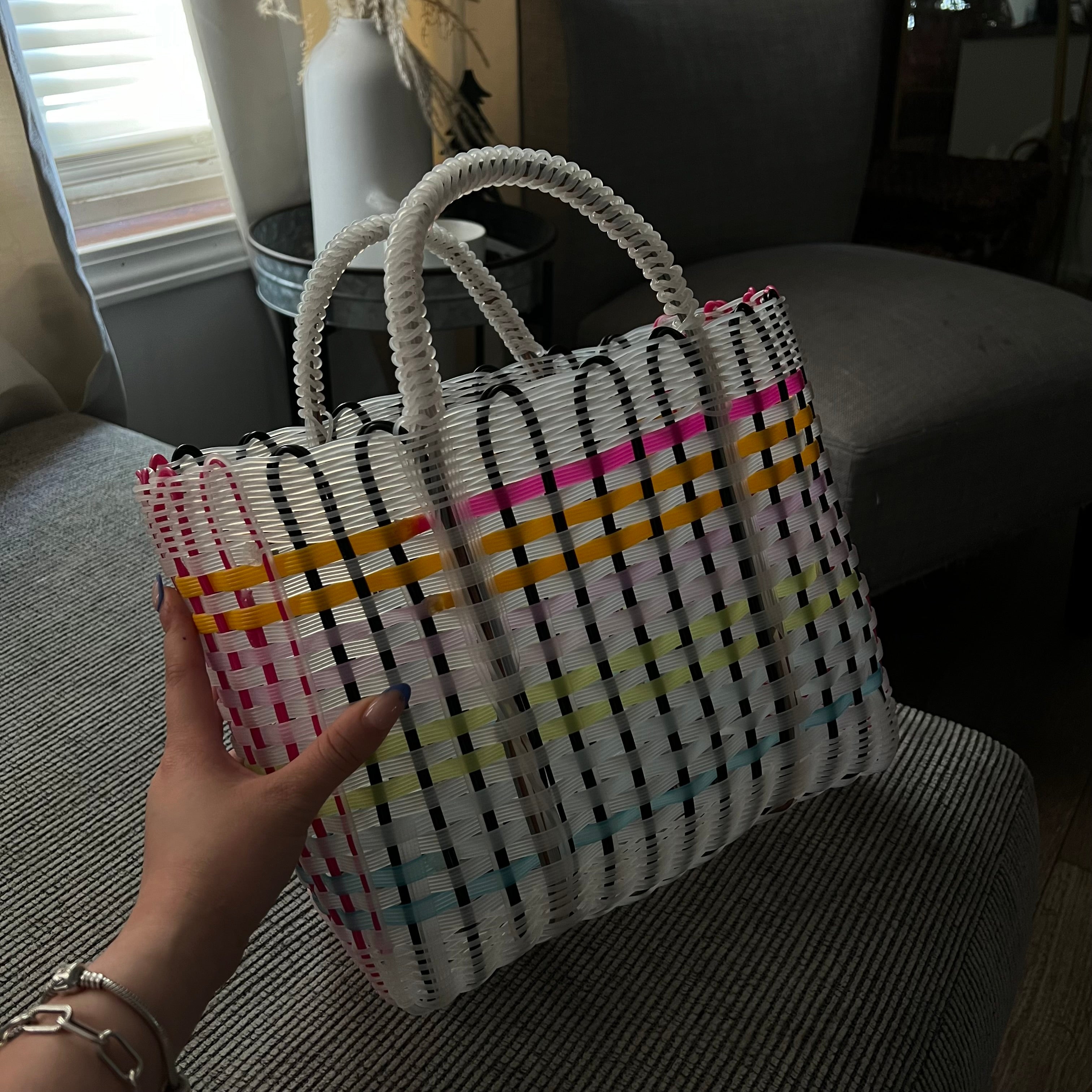 Bolsa de mercado mexicana tejida a mano