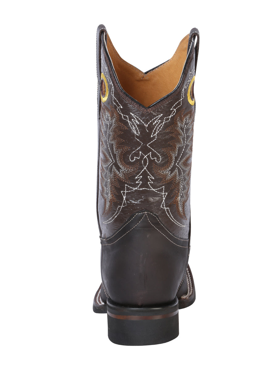 El General Men’s Leather Cowboy Boot – Dark Brown – Style 33311
