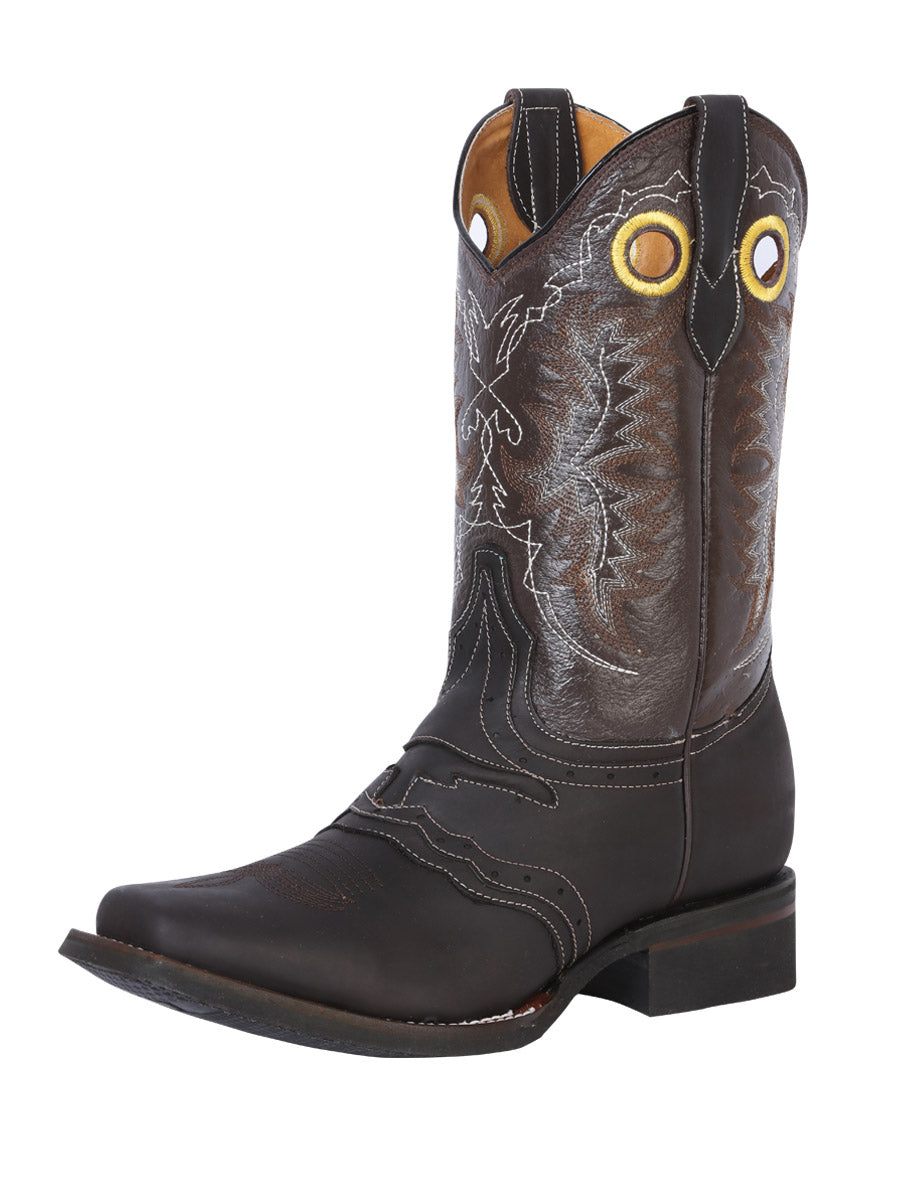 El General Men’s Leather Cowboy Boot – Dark Brown – Style 33311