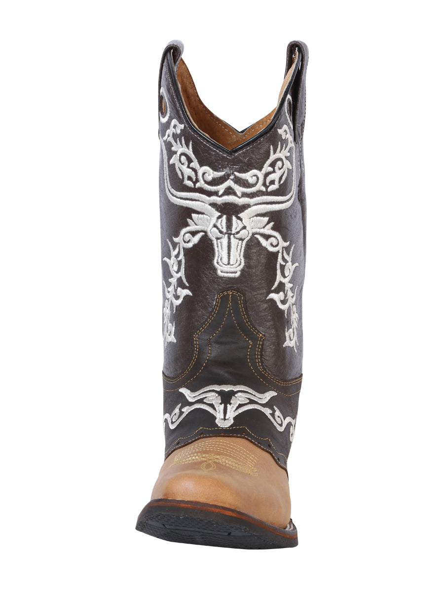 El General Men’s Leather Cowboy Boot – Crazy Honey/Dark Brown – Style 33316