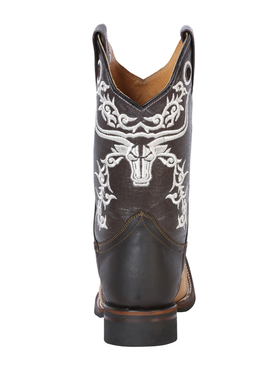 El General Men’s Leather Cowboy Boot – Crazy Honey/Dark Brown – Style 33316