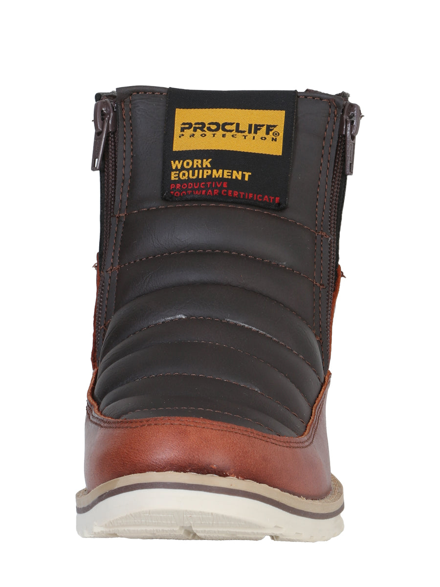 ProCliff Women’s Leather Zipper Work Boot – Wine – Style 35205
