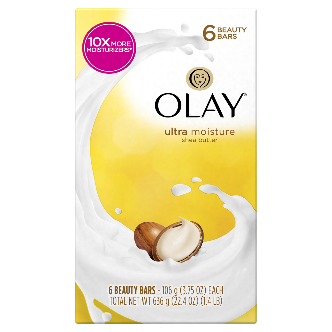 Jabón en barra Olay Ultra Humectación con manteca de karité (3.75 oz x 6 barras)
