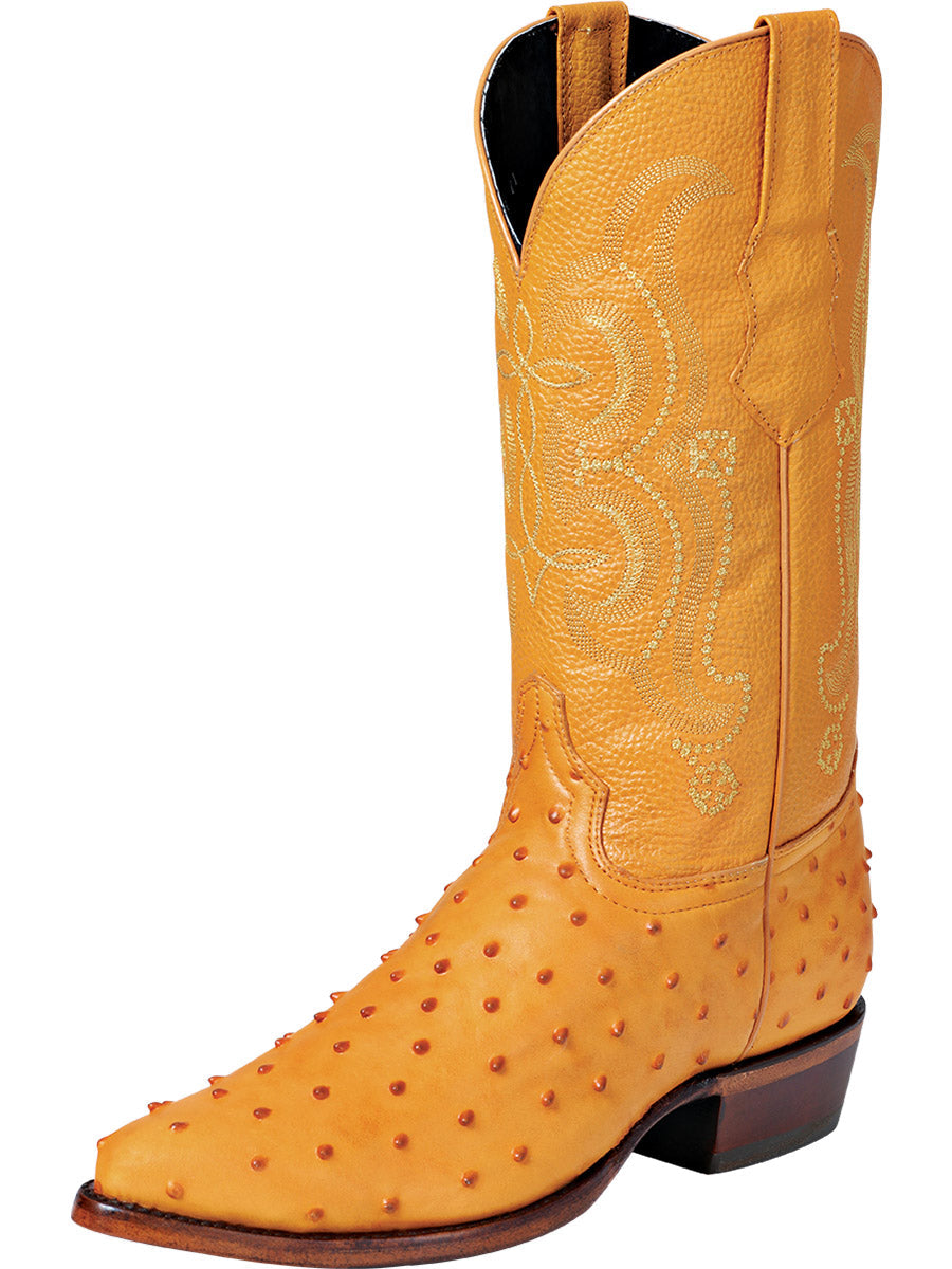 El Señor de los Cielos Men’s Western Boots - Imitation Ostrich Leather - Black 40836