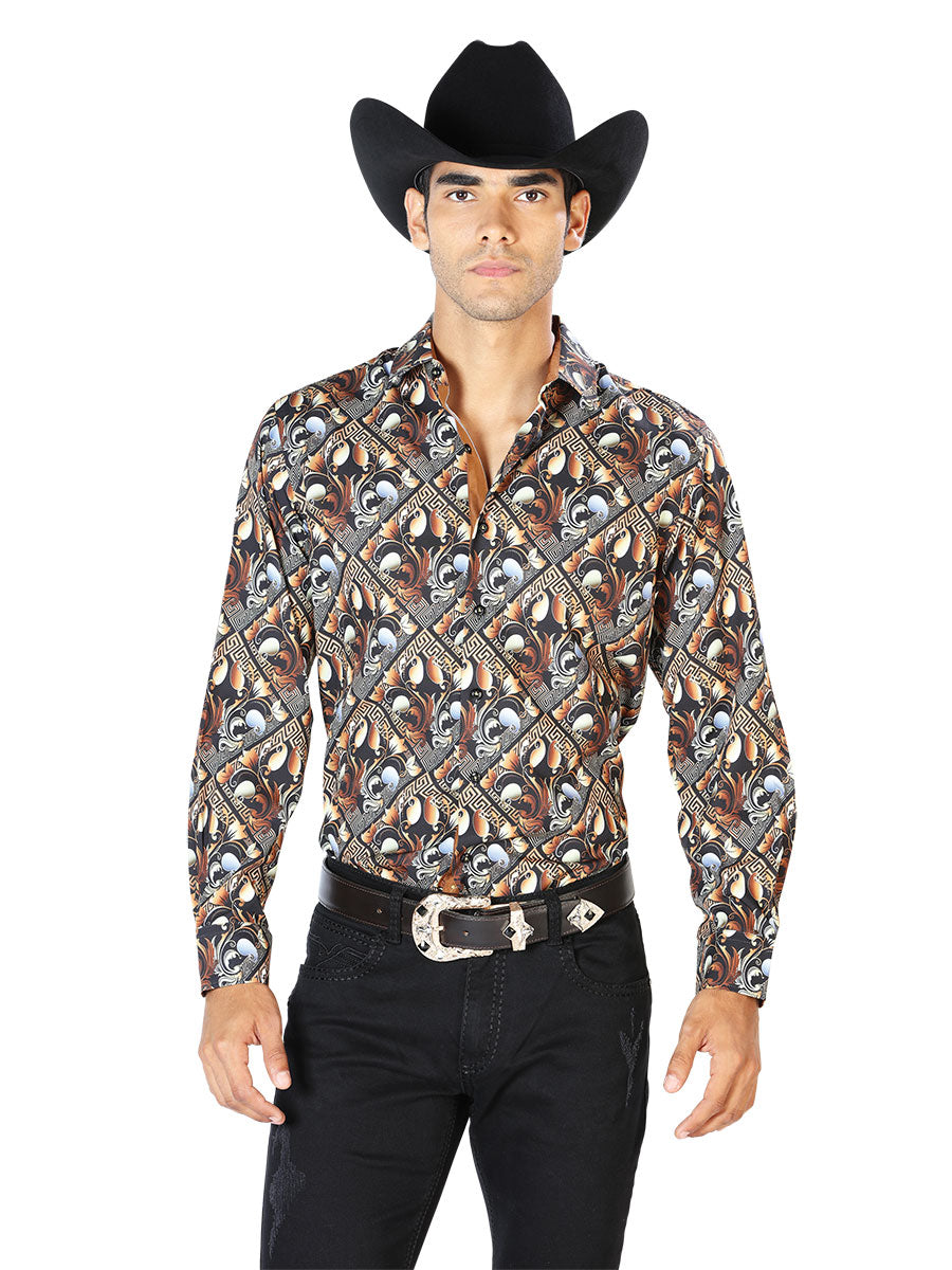 Gold Casual Long Sleeve Shirt 43555