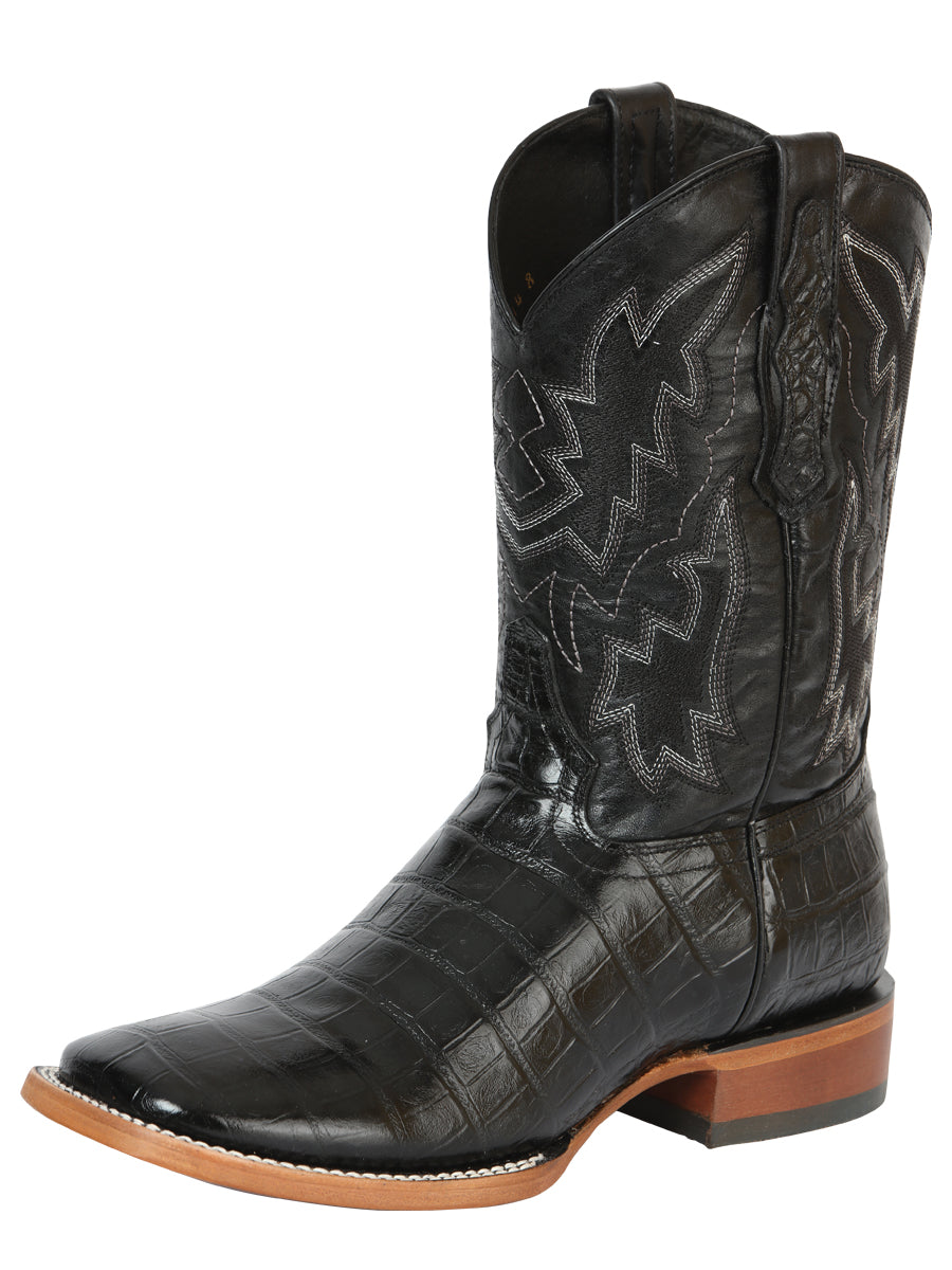 Men’s Western Boot Print Caiman Belly 100 Años - Black

 43633