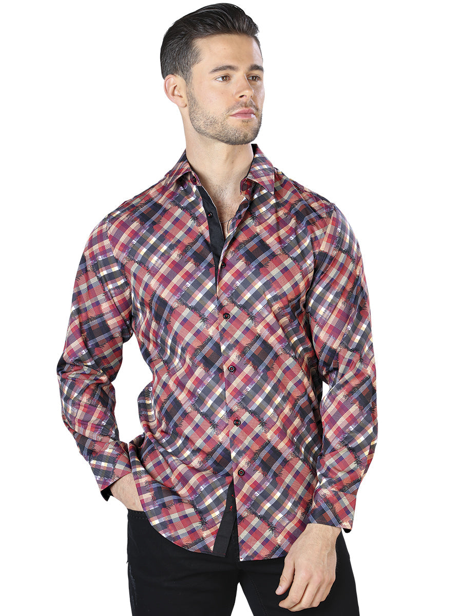 Red Casual Long Sleeve Shirt 44047