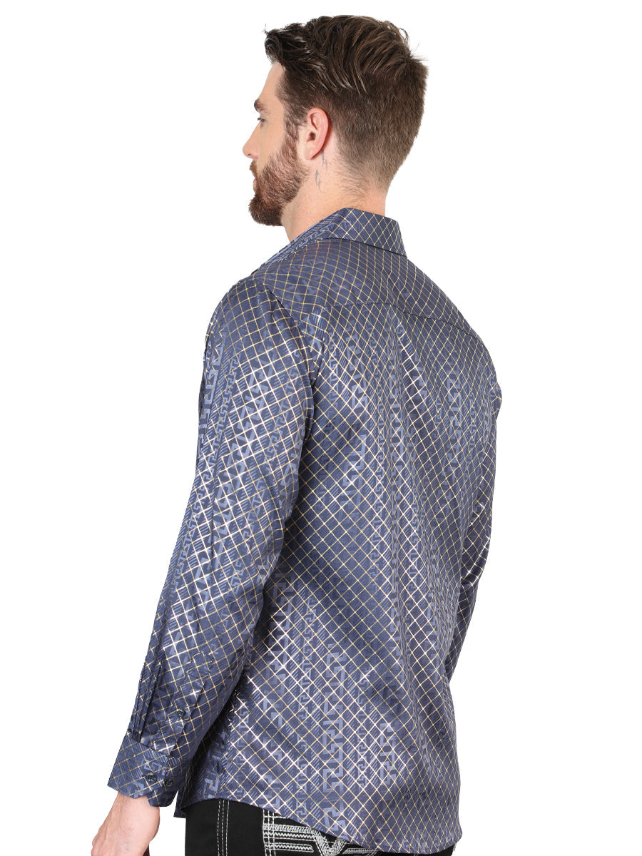 El General Navy Blue Casual Long-Sleeve Shirt 44551