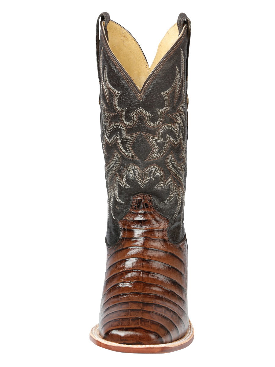 El Señor de los Cielos Men’s Rodeo Boot - Imitation Caiman Belly Leather - Brown

 44937