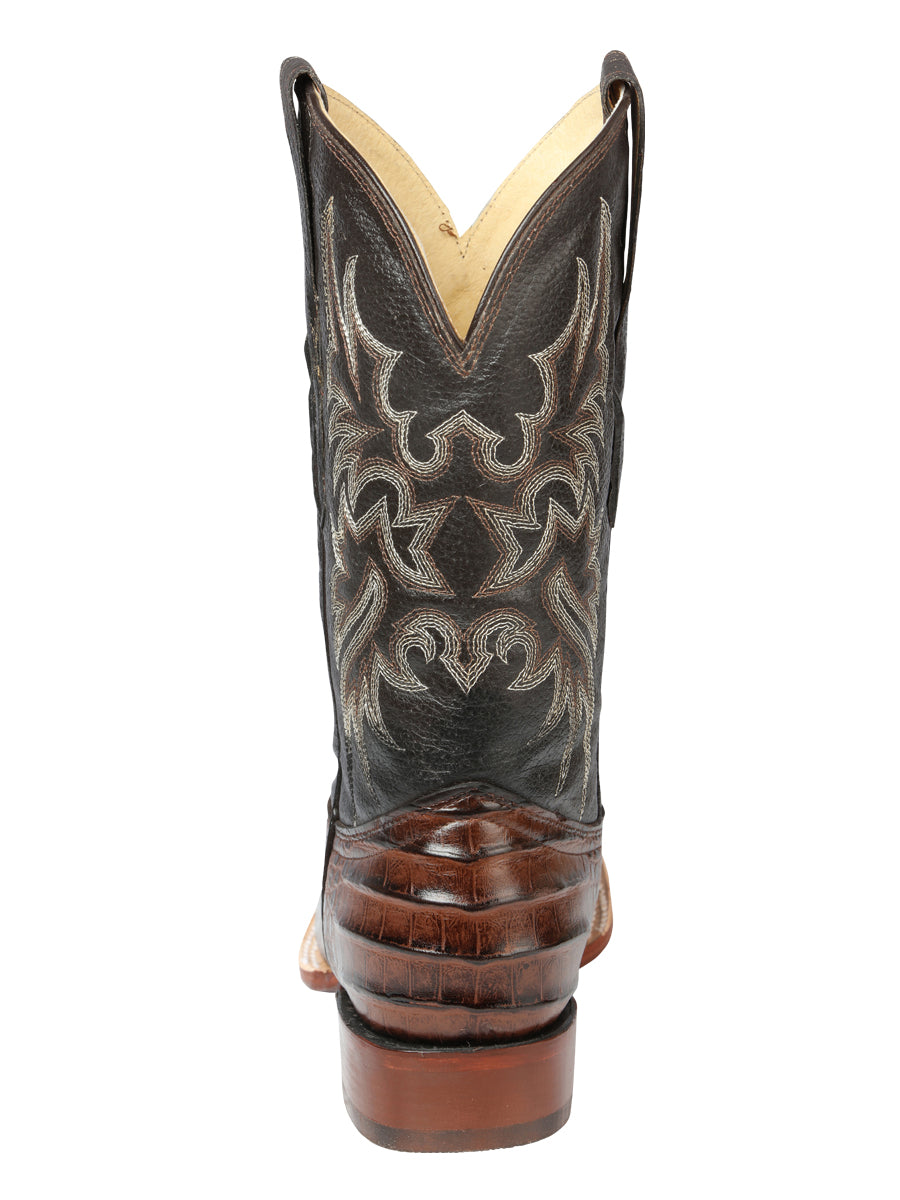 El Señor de los Cielos Men’s Rodeo Boot - Imitation Caiman Belly Leather - Brown

 44937