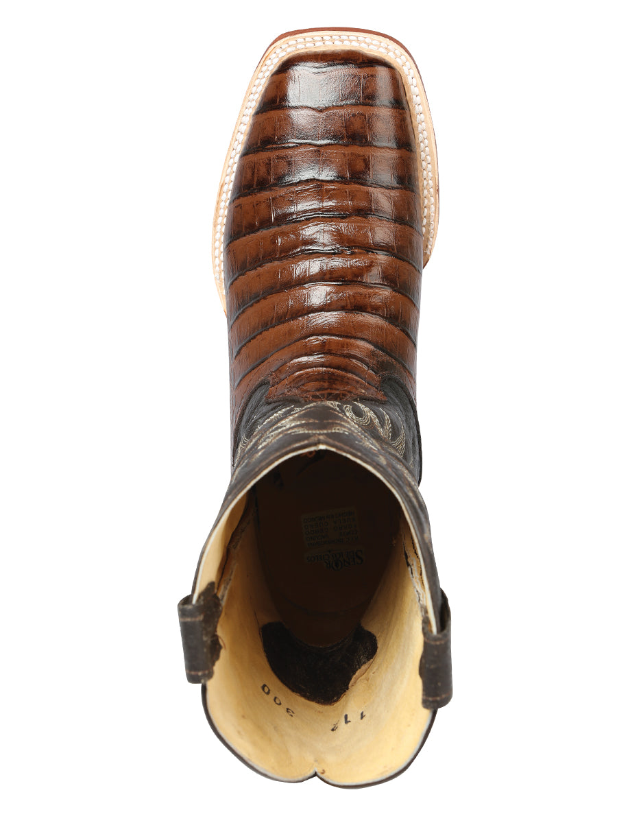 El Señor de los Cielos Men’s Rodeo Boot - Imitation Caiman Belly Leather - Brown

 44937
