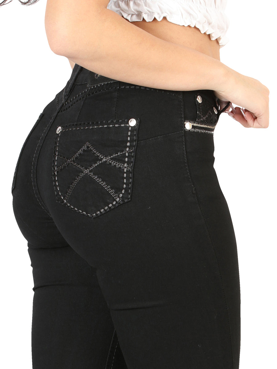 Centenario Women's Black Bootcut Denim Jeans 45543