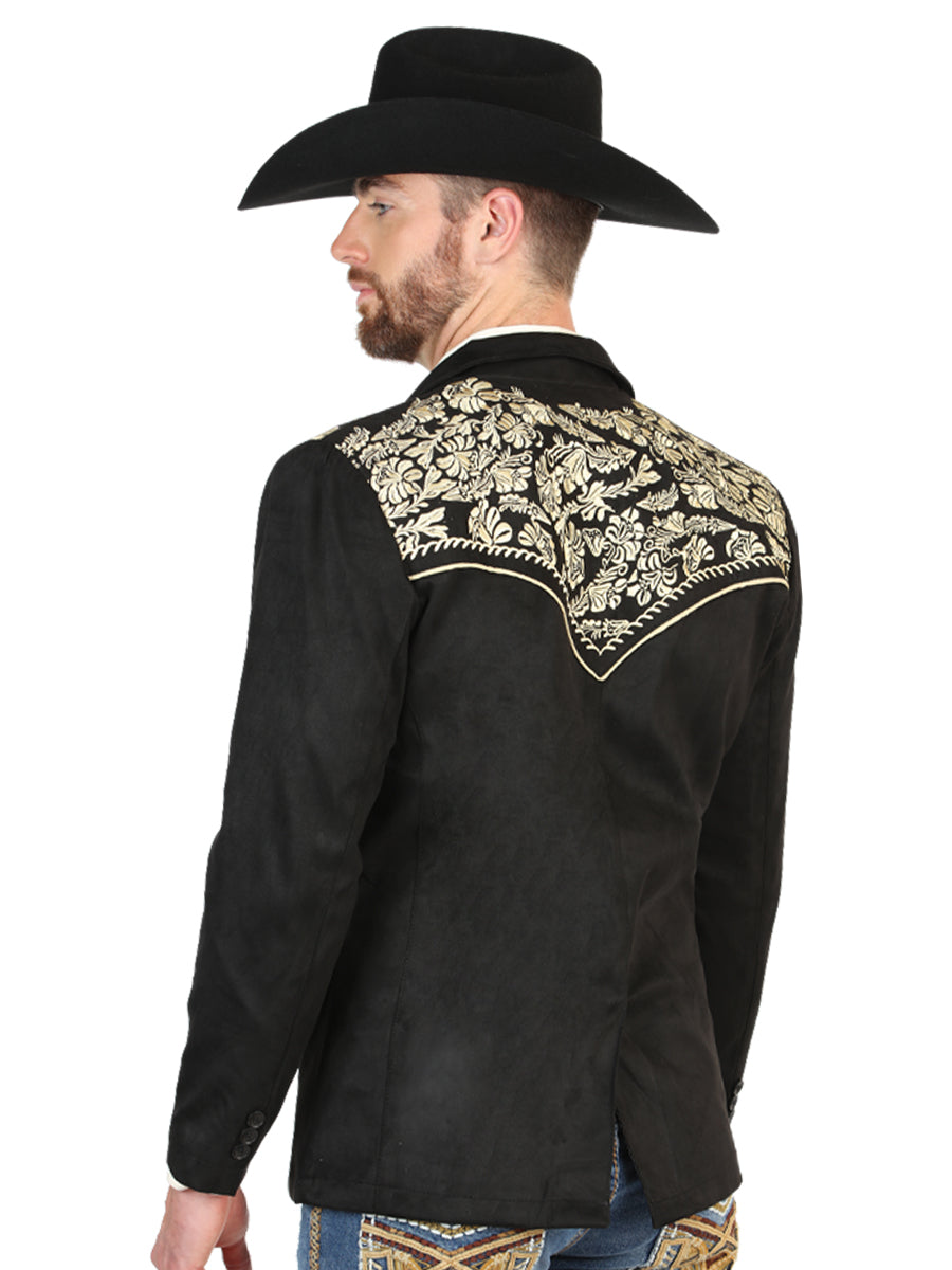 El General Men’s Suede Western Embroidered Blazer - Black
 45647