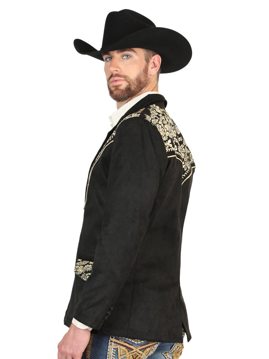 El General Men’s Suede Western Embroidered Blazer - Black
 45647