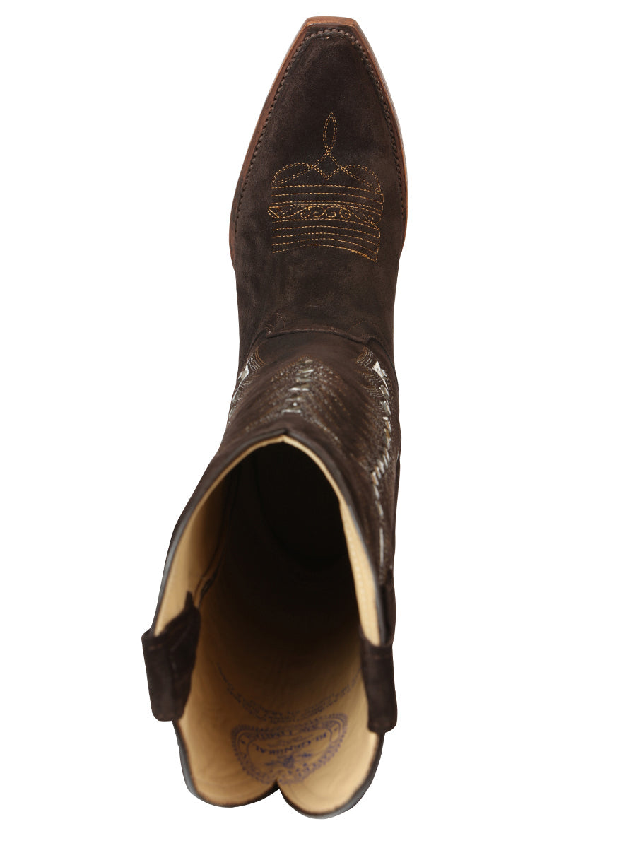 El General Women’s Embroidered Western Boots - Dark Brown 45789