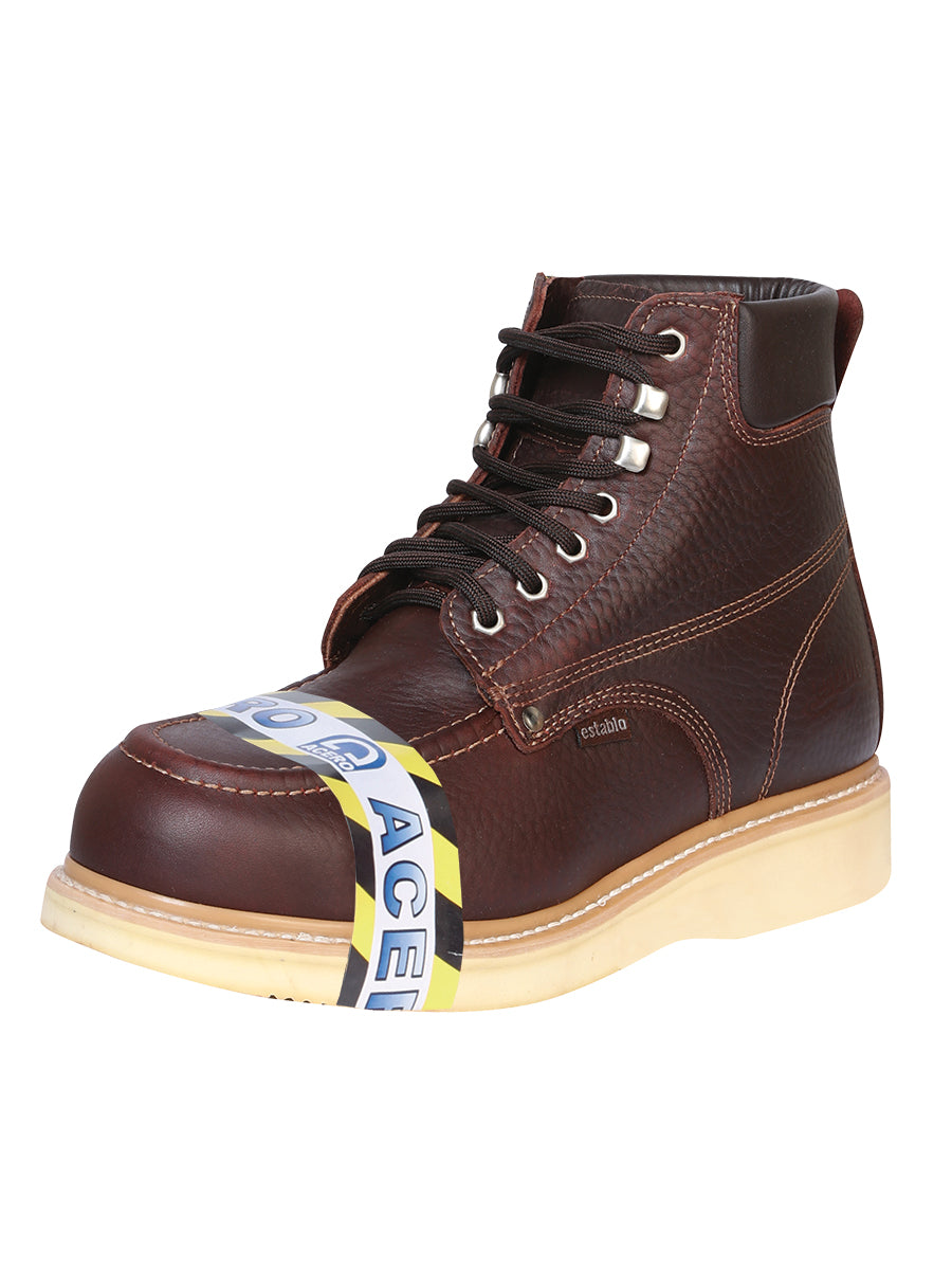Establo Men's Laced Work Boots with Safety Cap 91310