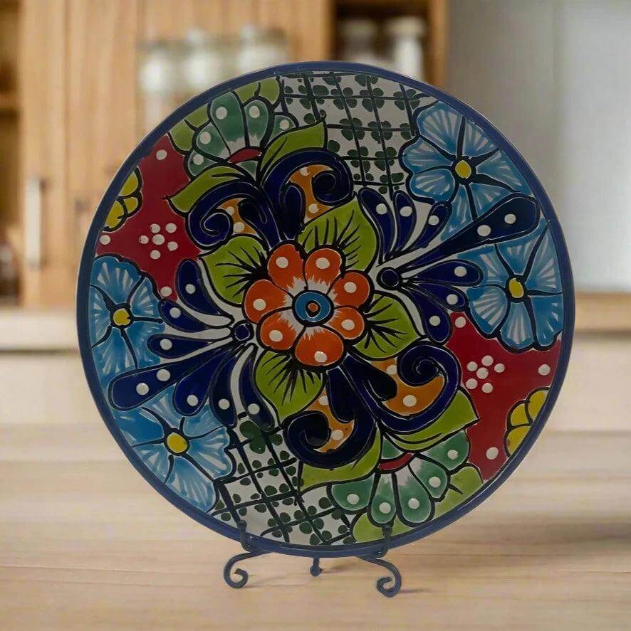 Plato llano de Talavera de 10" | Vajilla mexicana hecha a mano