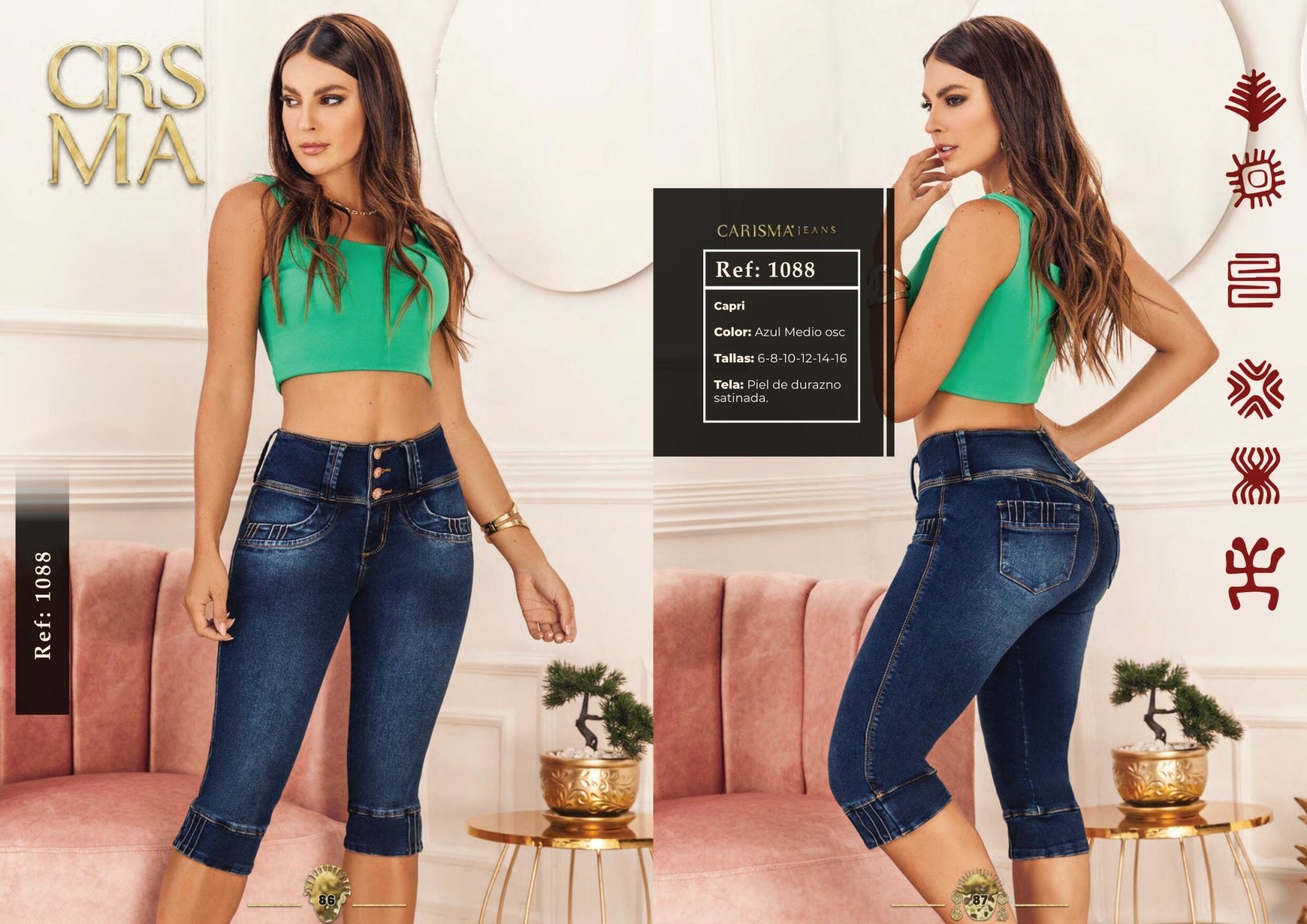 1088 Capri push up 100% auténtico colombiano