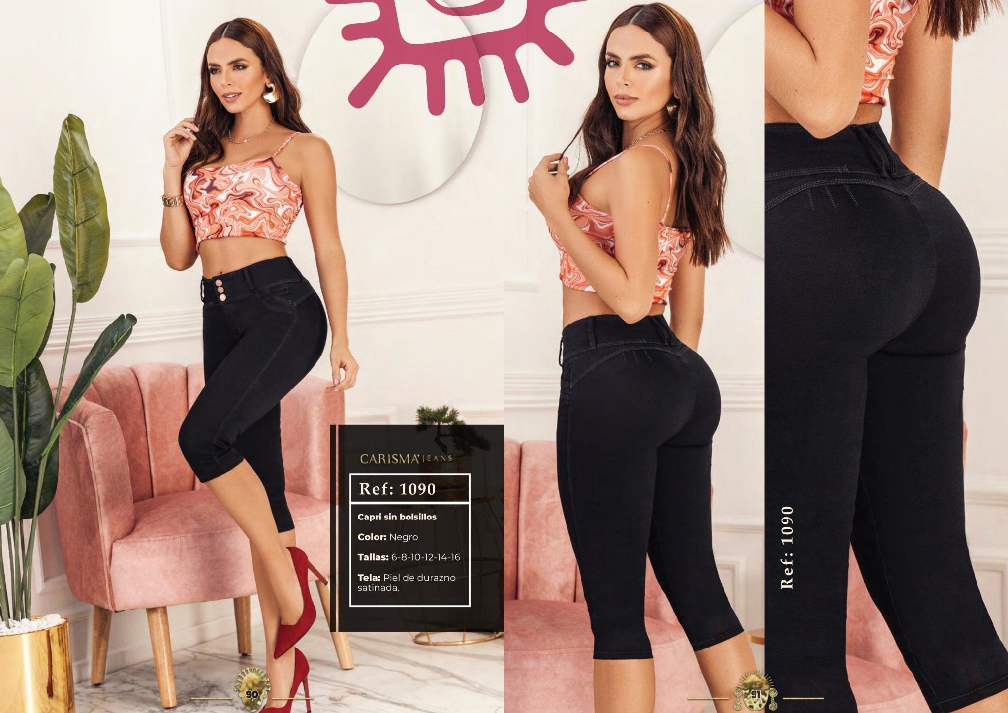 1090 Capri push up 100% auténtico colombiano