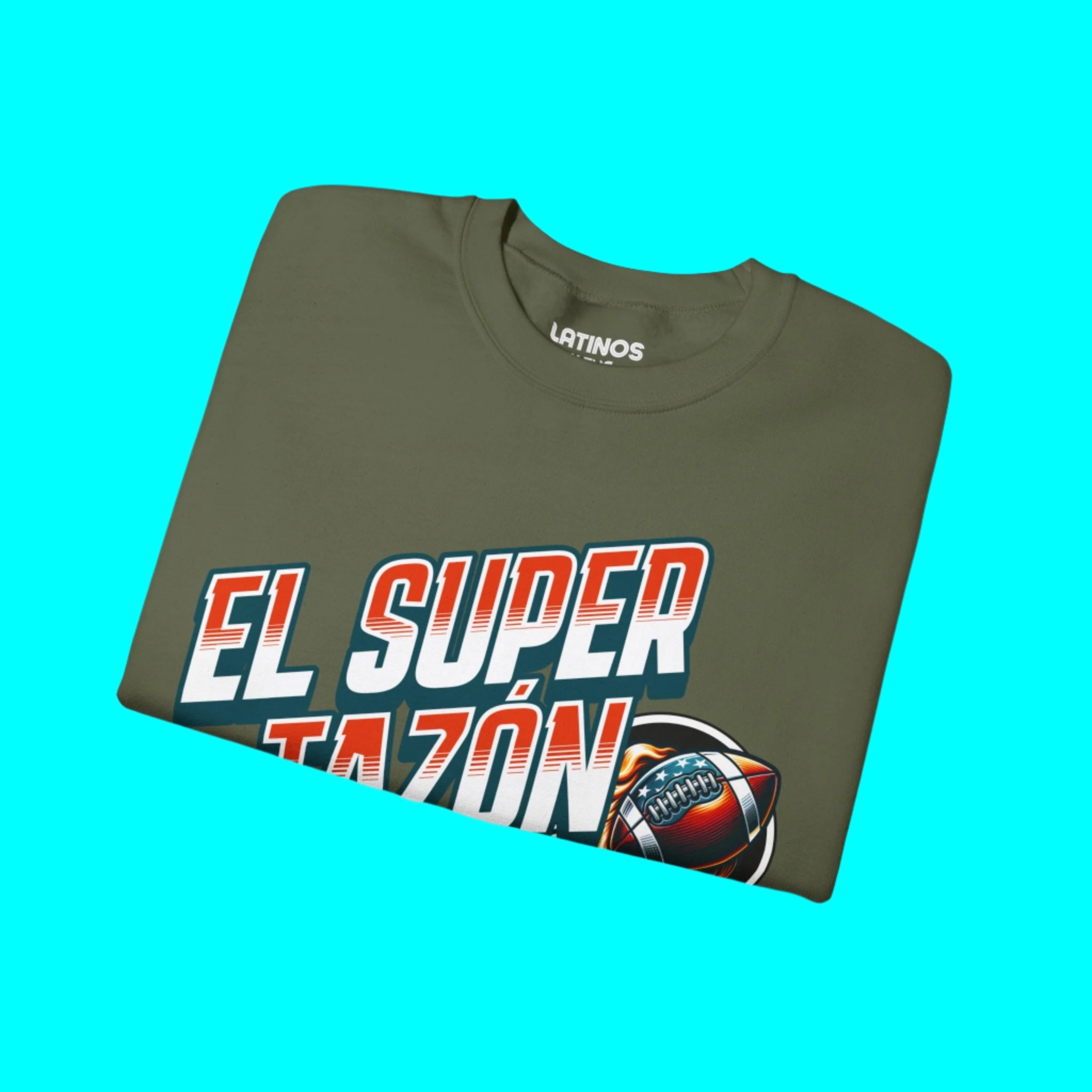 Sudadera con cuello redondo y forro polar de El Super Tazón Football | Divertida y viral, deportes latinos | 3 colores