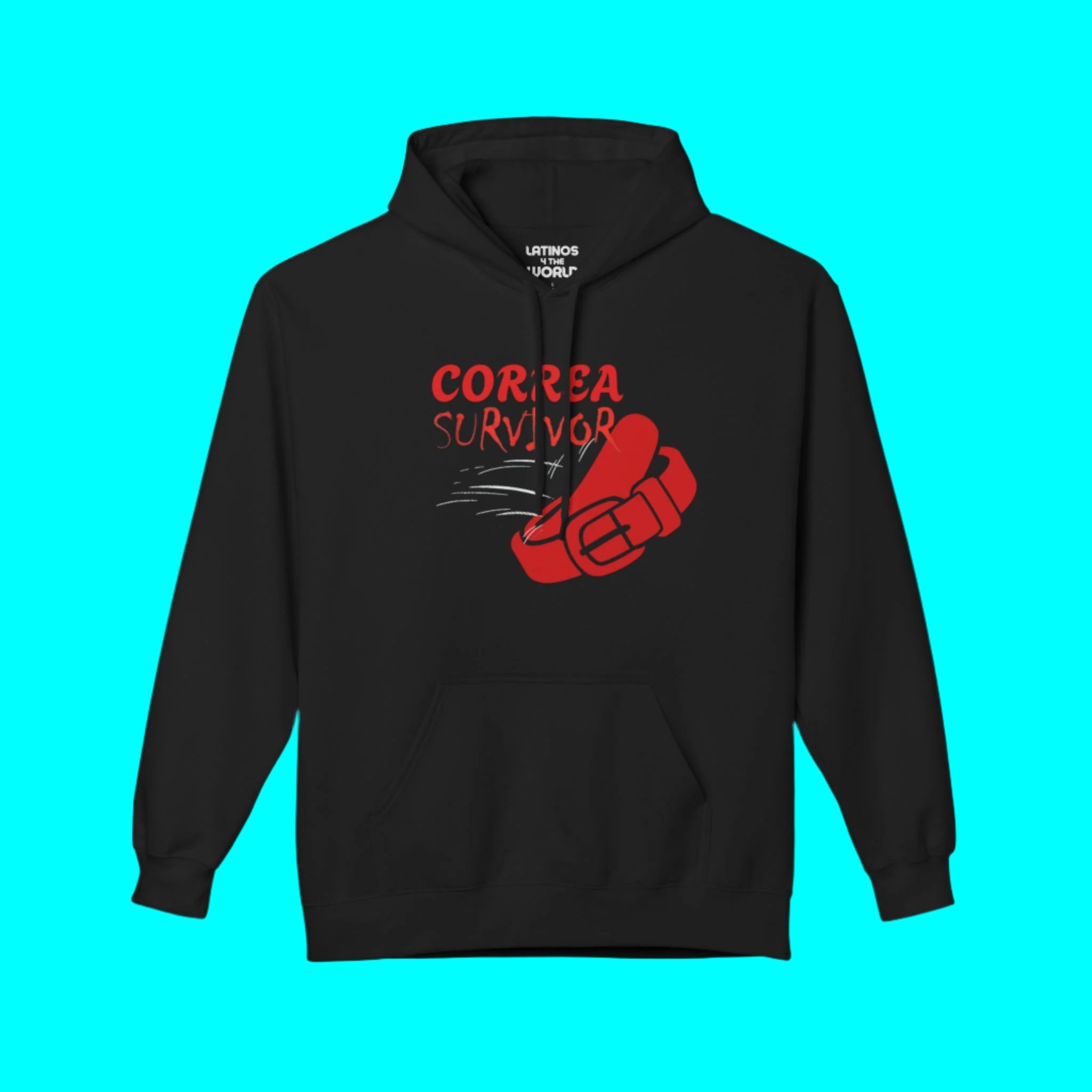 Sudadera cálida y cómoda Correa Belt Survivor | Chancleta Cinturón Broma Orgullo Latino Forro polar divertido | Latinos 4 The World