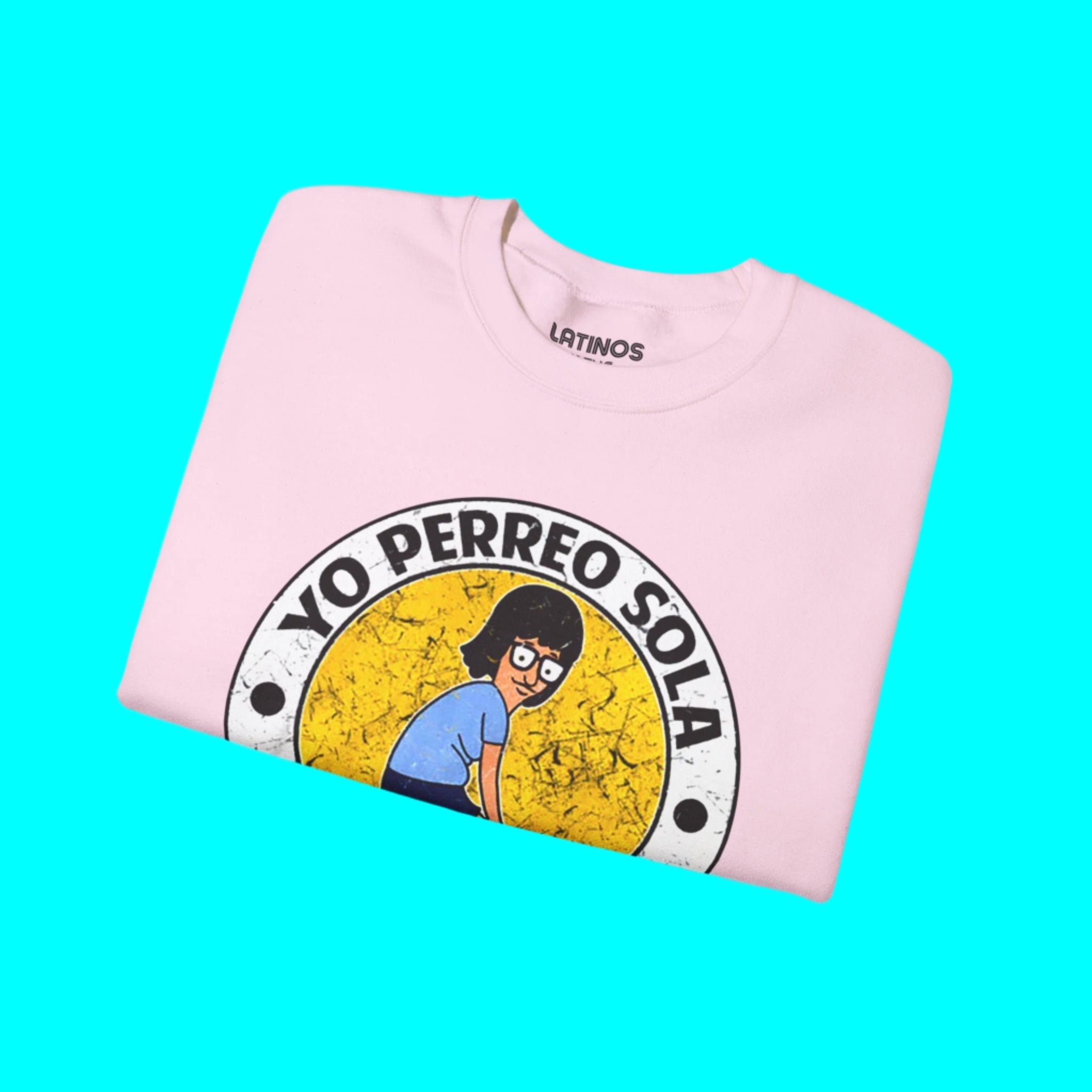 Sudadera Yo Perreo Sola Comfy Crewneck | Letra conejo bailarín | Camisetas Reggaeton | 3 colores