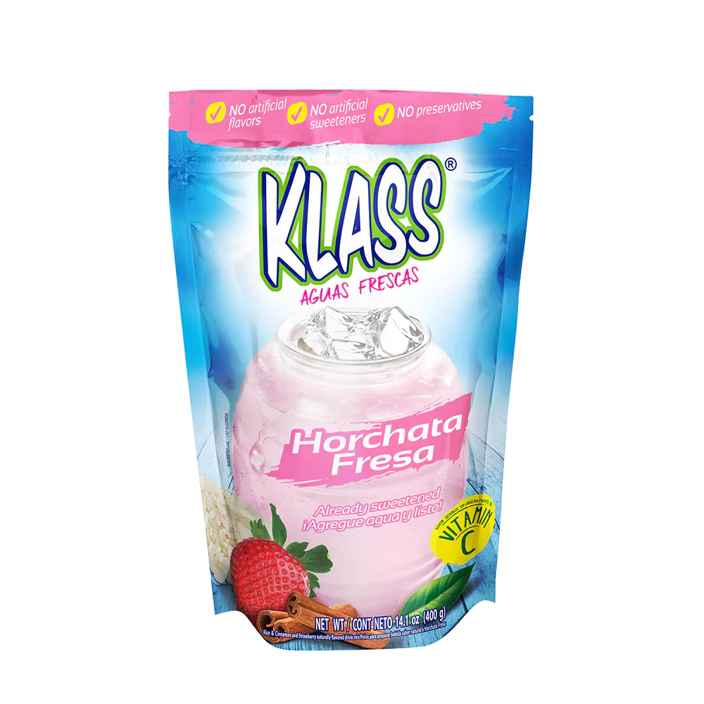 Klass Listo Horchata Fresa Bebida en Polvo 14.1 oz