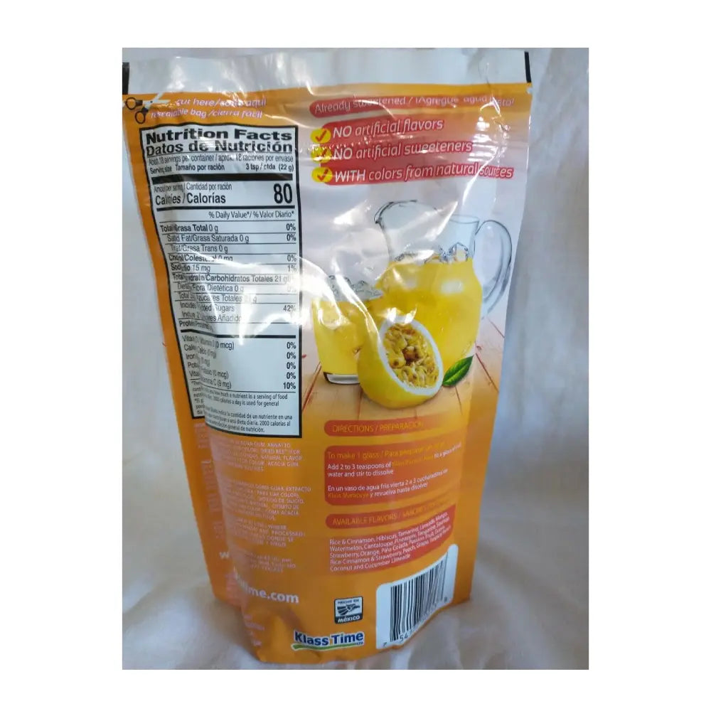 Klass Listo Maracuyá (Fruta de la Pasión) Mezcla para Bebida en Polvo 14.1 oz
