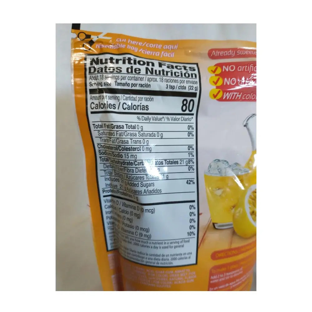 Klass Listo Maracuyá (Fruta de la Pasión) Mezcla para Bebida en Polvo 14.1 oz