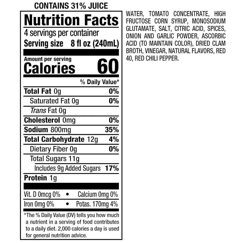 Coctel de tomate Clamato 32 oz