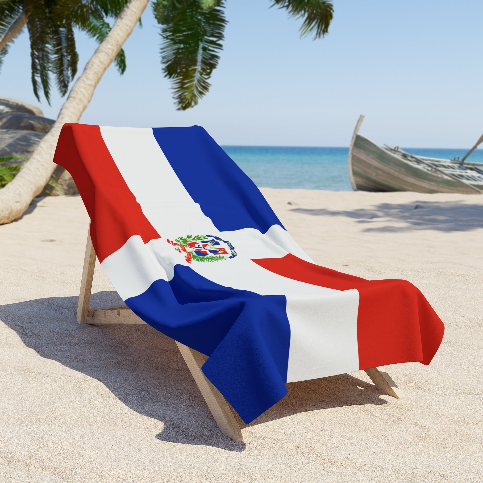 Toalla de playa con la bandera de República Dominicana | Calidad duradera - 2 tamaños | Orgullo dominicano, regalo para dominicanos