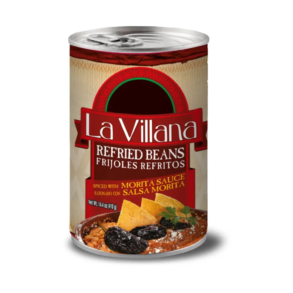 La Villana Frijoles Refritos con Salsa Morita 14.4 oz
