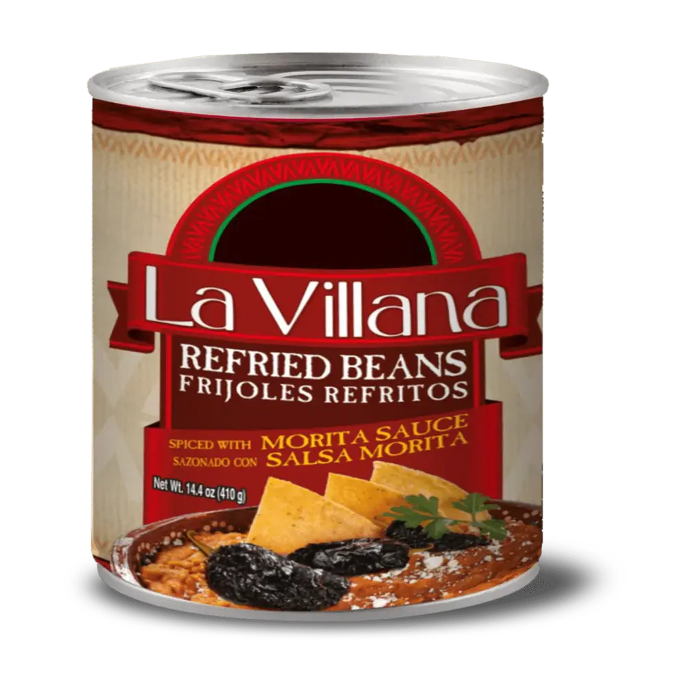 La Villana Frijoles Refritos con Salsa Morita 14.4 oz