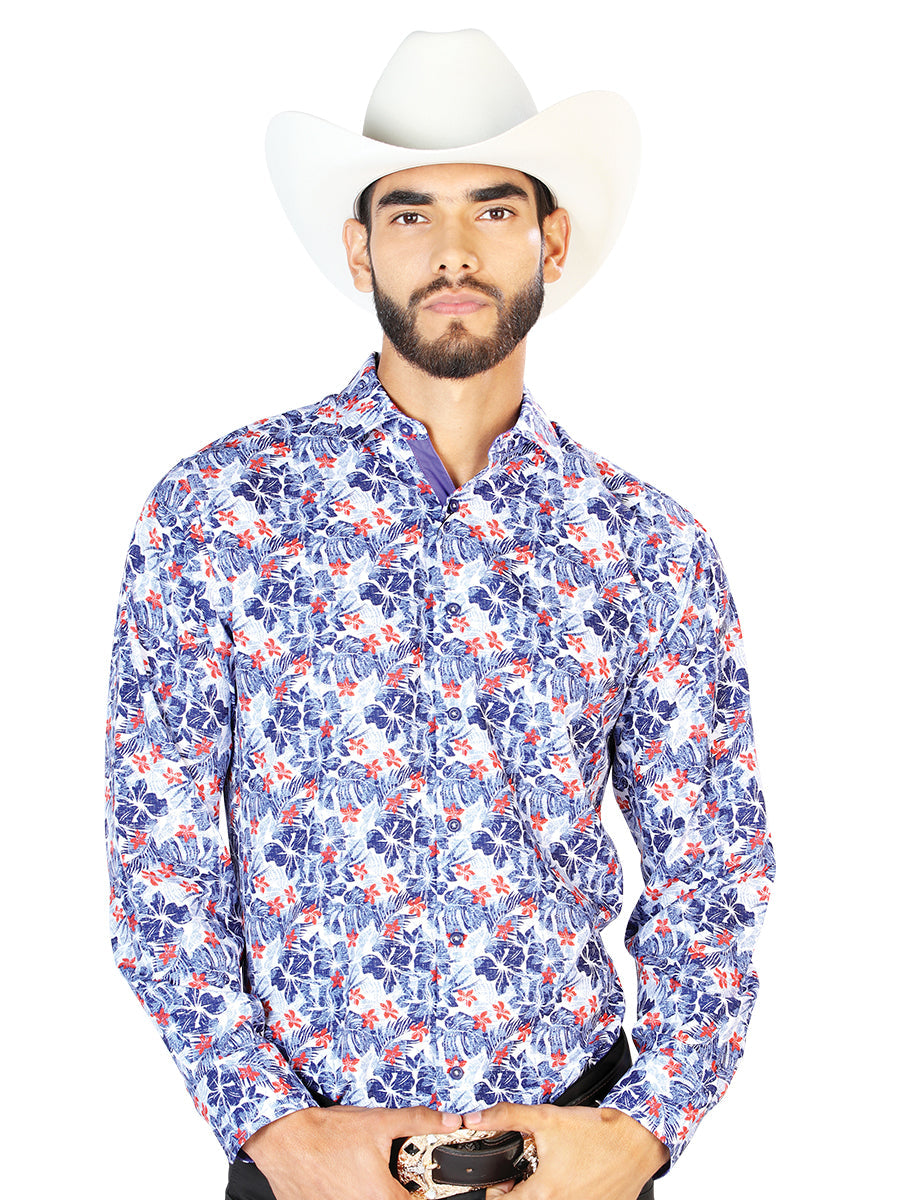 Blue Casual Long Sleeve Shirt 126278