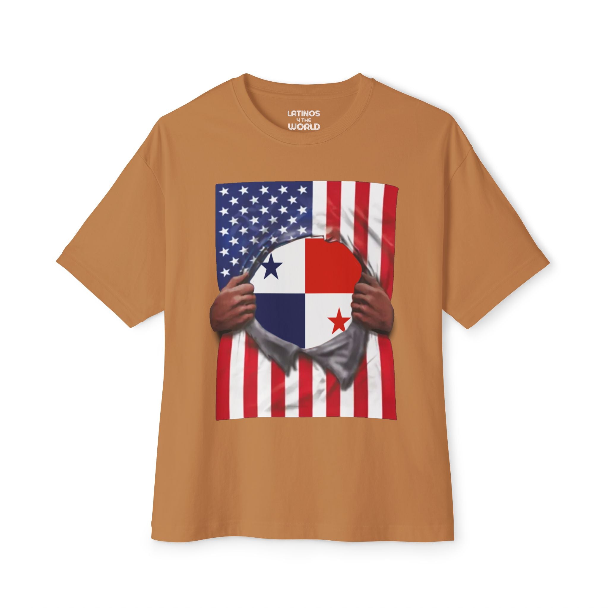 Camiseta Orgullo Bandera de Panamá + Bandera de EE. UU. | Bandera Panameña + Americana Rasgada 4 de Julio | Camisetas Virales Latinas Divertidas | Unisexo - 4 Colores