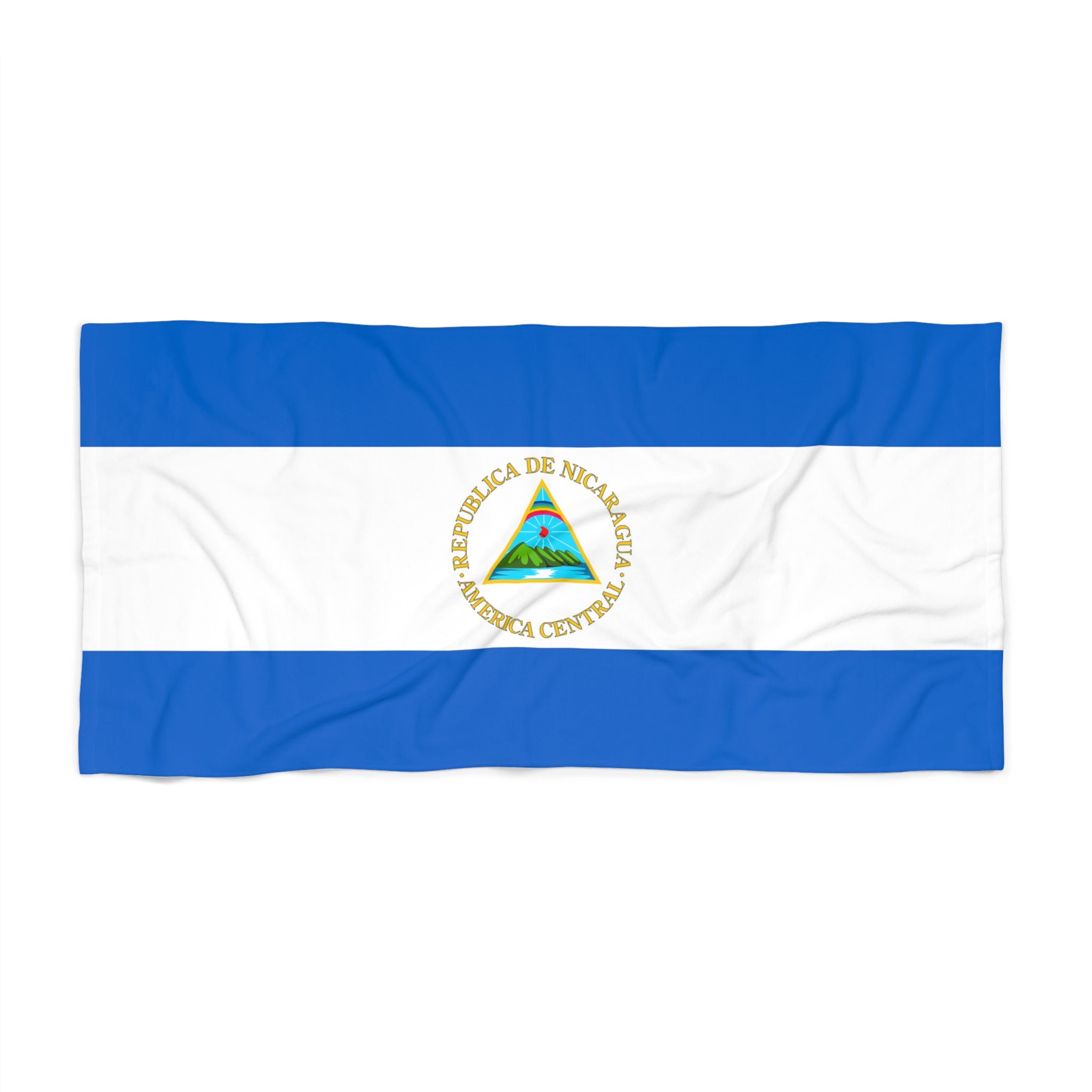 Toalla de playa con la bandera de Nicaragua | Calidad y durabilidad - 2 tamaños | Orgullo nicaragüense | Regalo para nicaragüenses