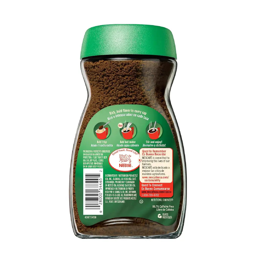 Café instantáneo descafeinado Nescafé Clásico 3.5 oz