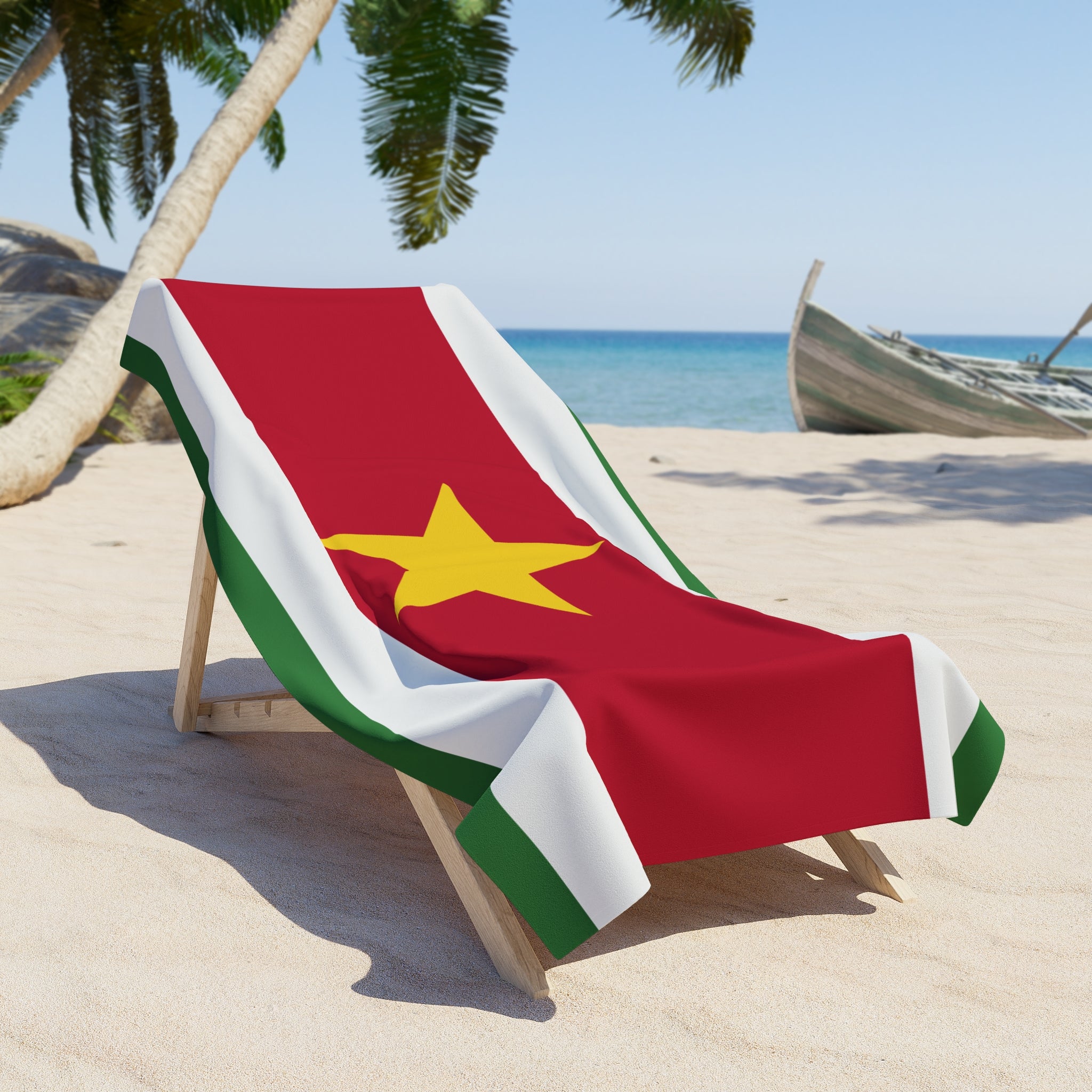 Toalla de playa con la bandera de Surinam | Calidad y durabilidad - 2 tamaños | Orgullo surinamés | Regalo para surinameses