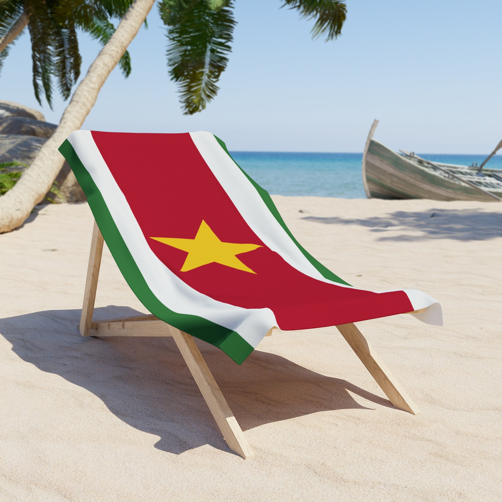 Toalla de playa con la bandera de Surinam | Calidad y durabilidad - 2 tamaños | Orgullo surinamés | Regalo para surinameses