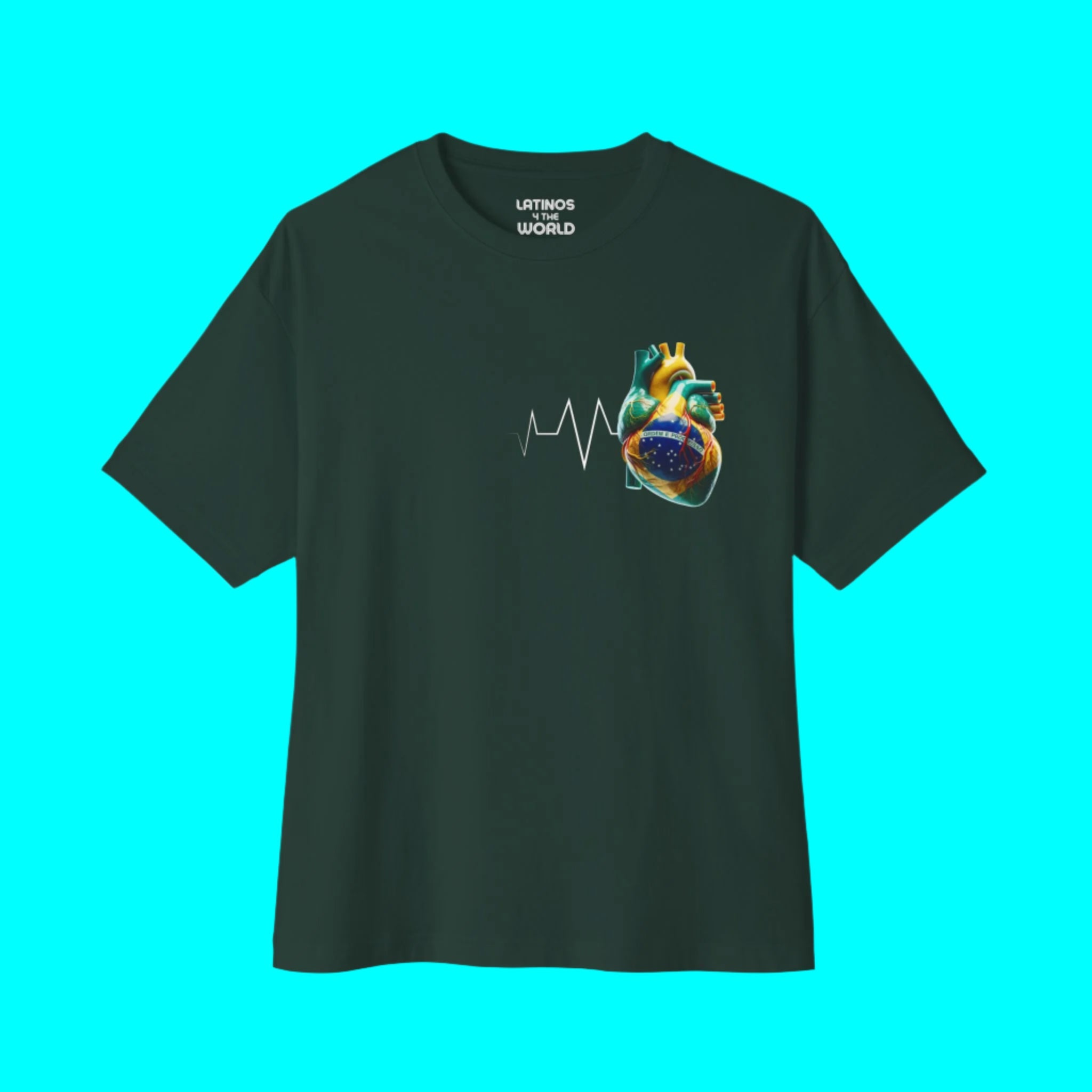 BRAZIL Always In My Heart T-shirt | Brazilian Heartbeat Corazon | Latino Pride Funny Viral Tees