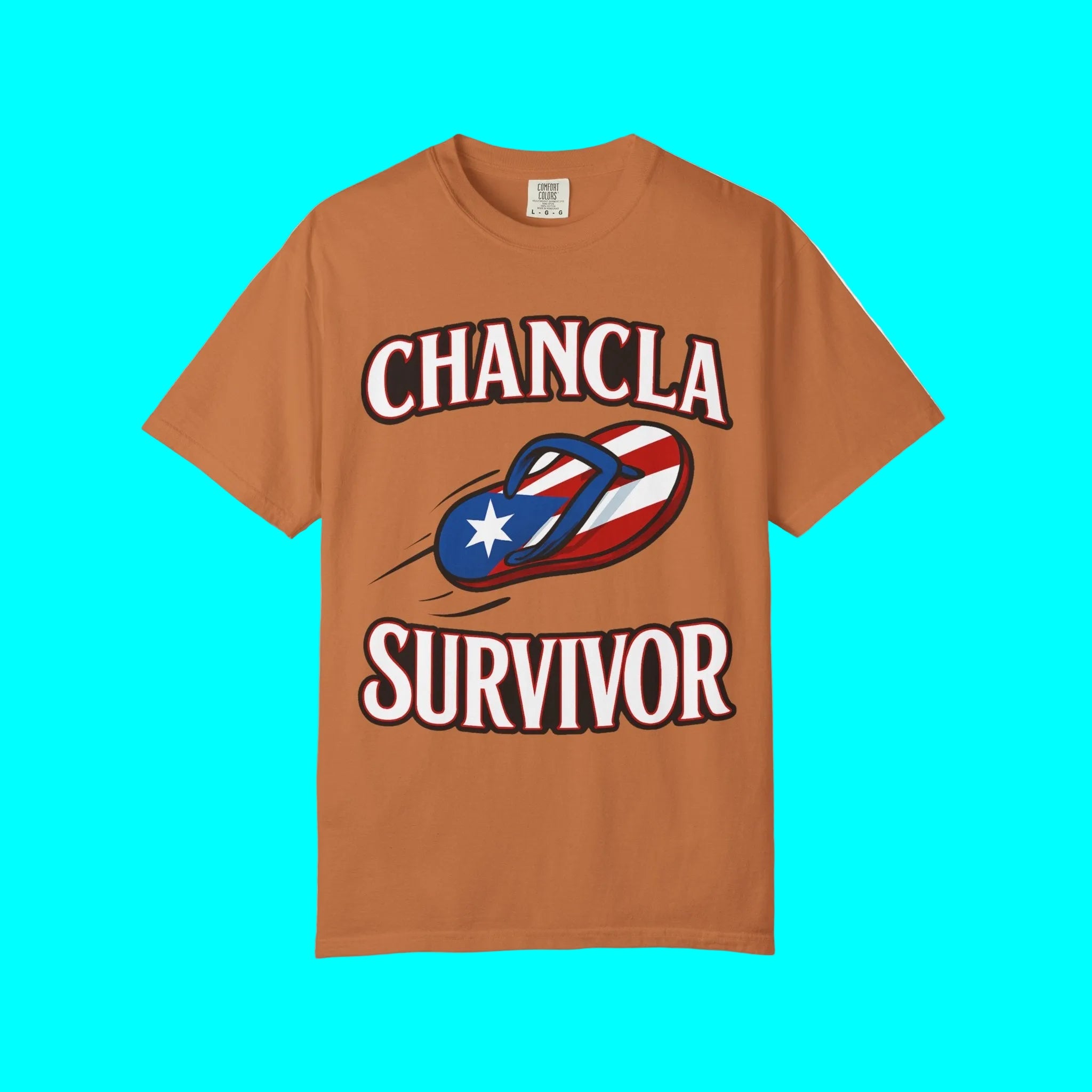 Camiseta "Sobreviviente de la Chancla Puertorriqueña" | Diseño de broma de chancleta con orgullo latino, camisetas divertidas y virales | PR | Unisex