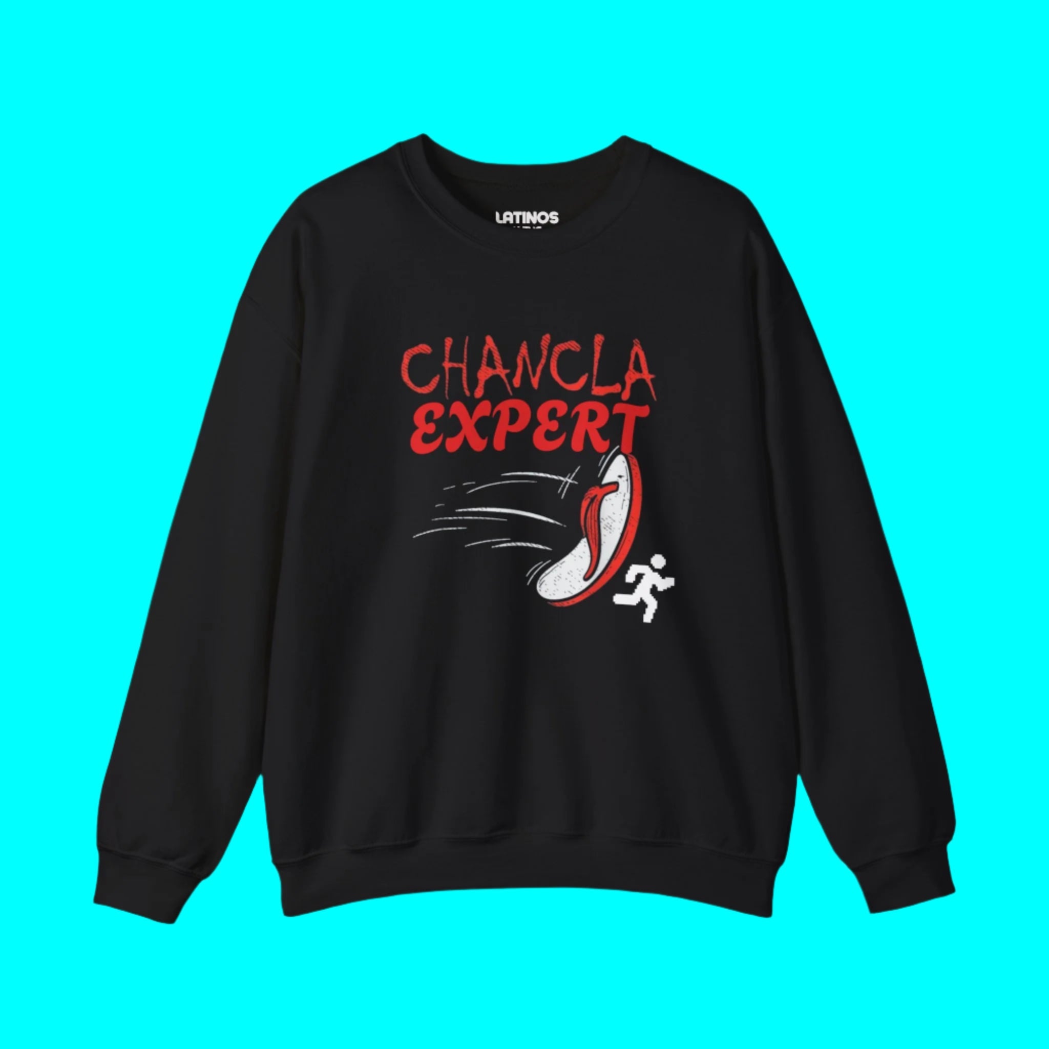 Sudadera con cuello redondo y forro polar Chancla Expert | Diseño de broma del Día de la Madre Orgullo latino Divertida sudadera viral