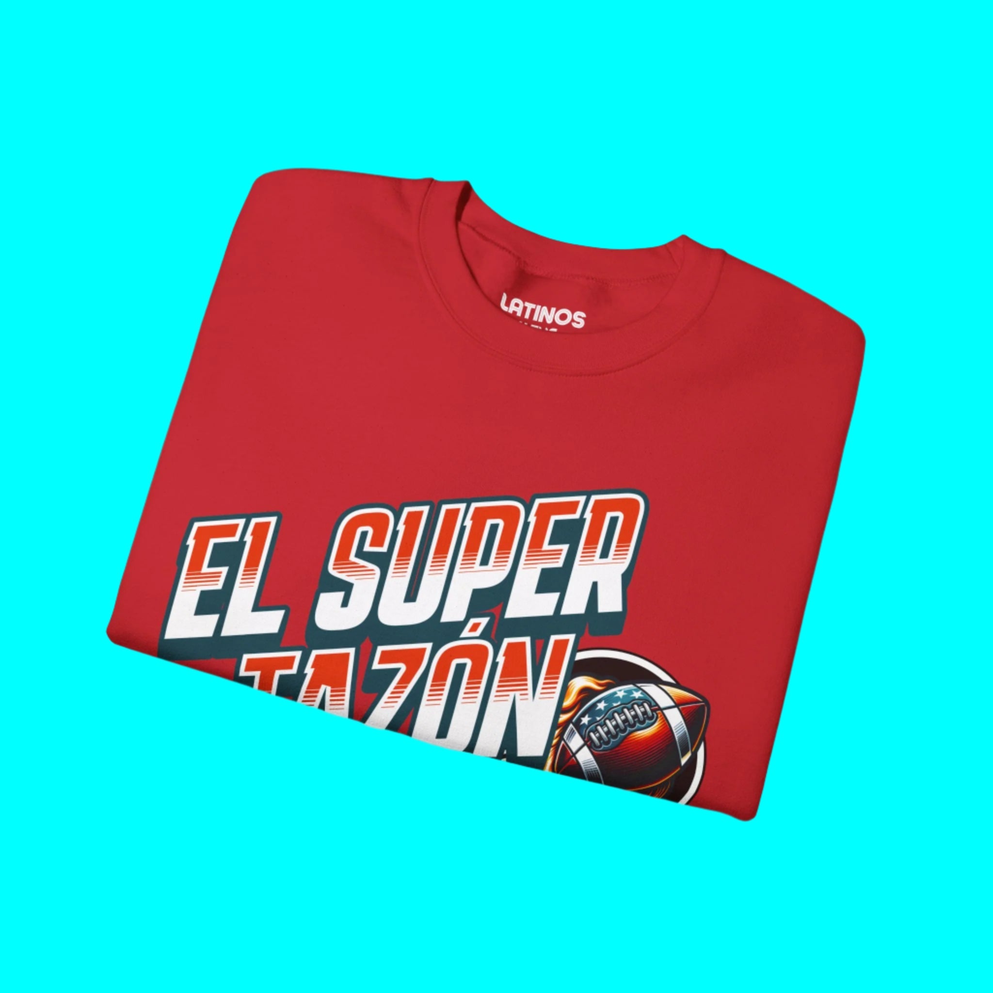Sudadera con cuello redondo y forro polar de El Super Tazón Football | Divertida y viral, deportes latinos | 3 colores
