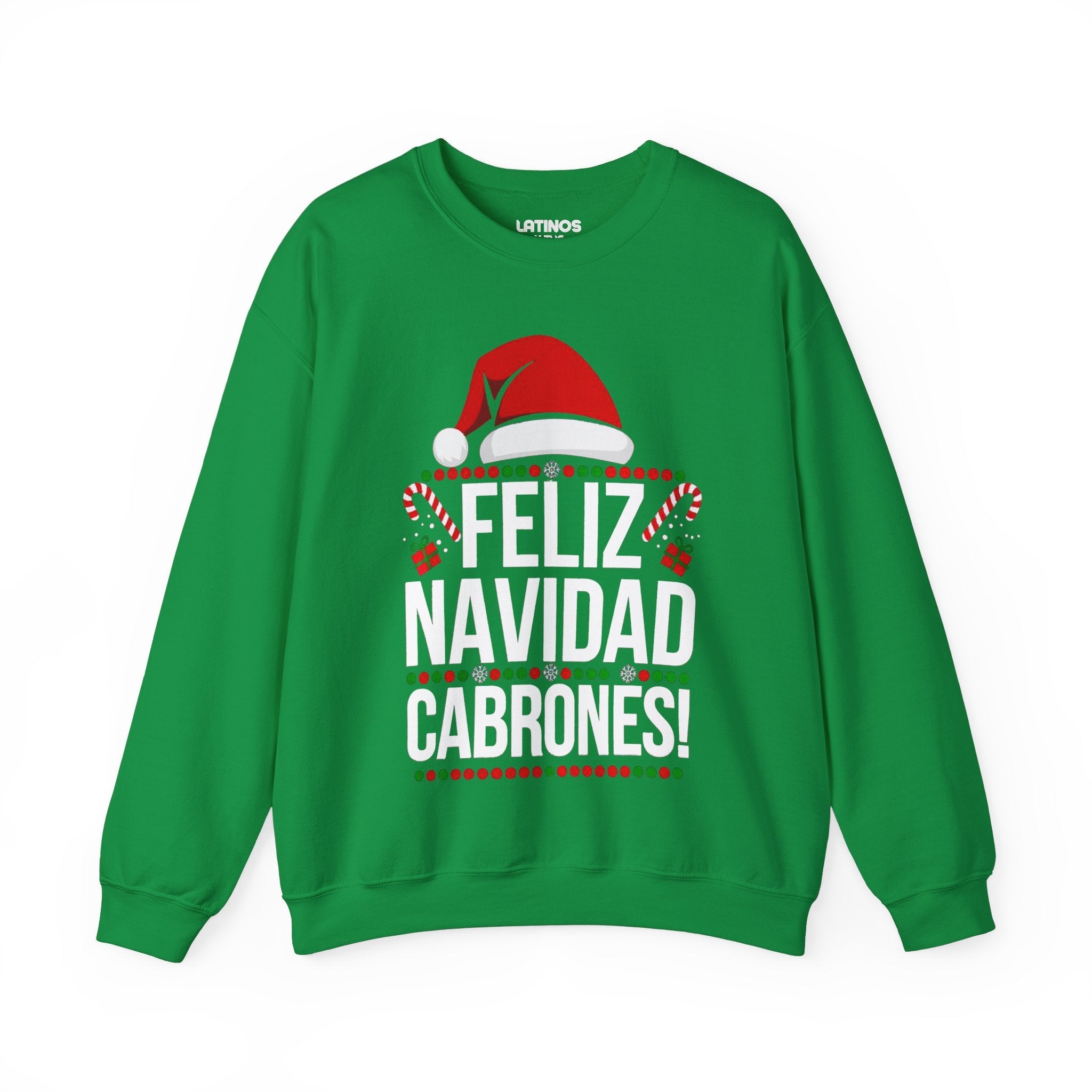 Suéter de Navidad "Feliz Navidad Cabrones" | Sudadera cómoda de cuello redondo | Divertido regalo de Navidad Latino | 4 colores