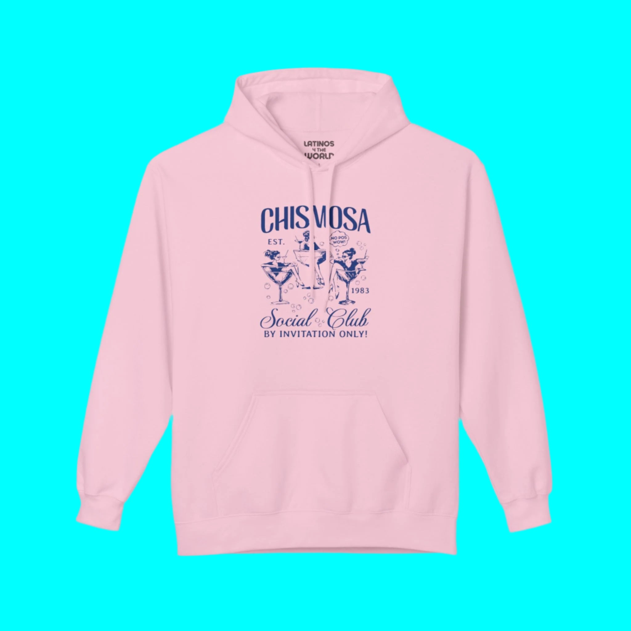 Chismosa Social Club Comfy Warm Hoodie | No Pos Wow! By Invitation Only! Funny Latino Fleece-Lined Crewneck