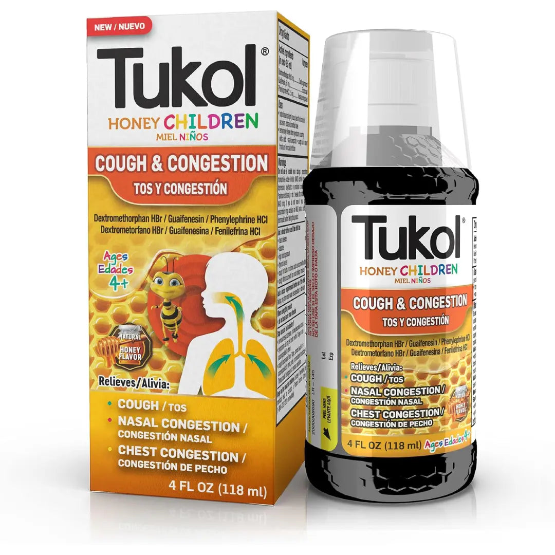 Tukol Jarabe Miel Niños Tos y Congestión 4 oz
