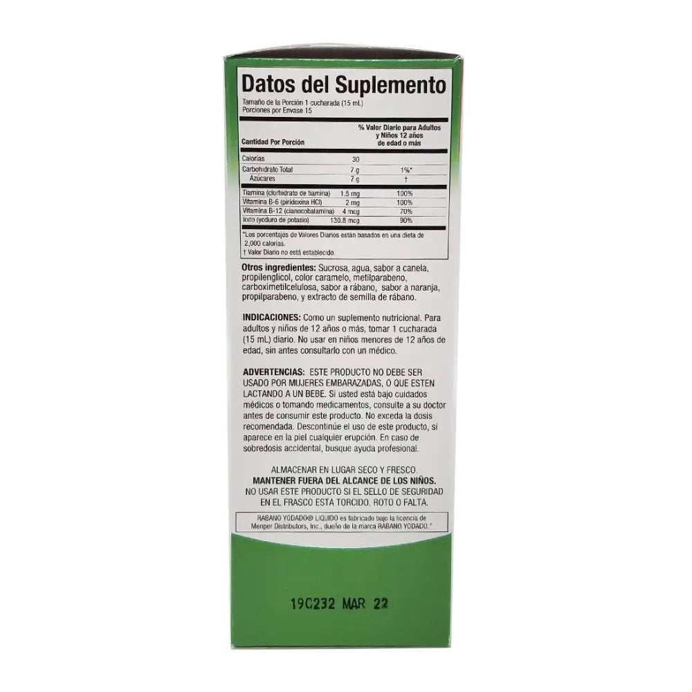 Rabano Yodado Liq Suplemento Dietético 8 oz