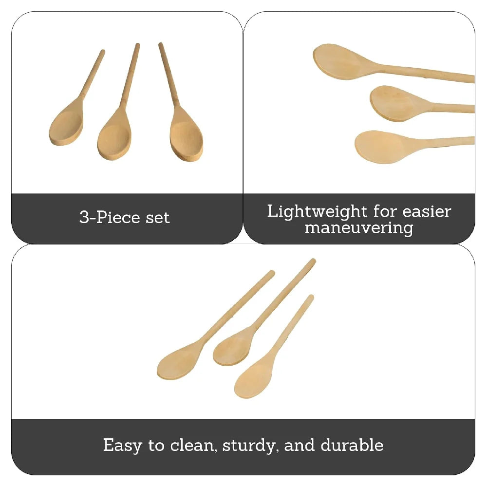 Imusa Wood Spoon Set, Cucharas De Madera 3 pzs