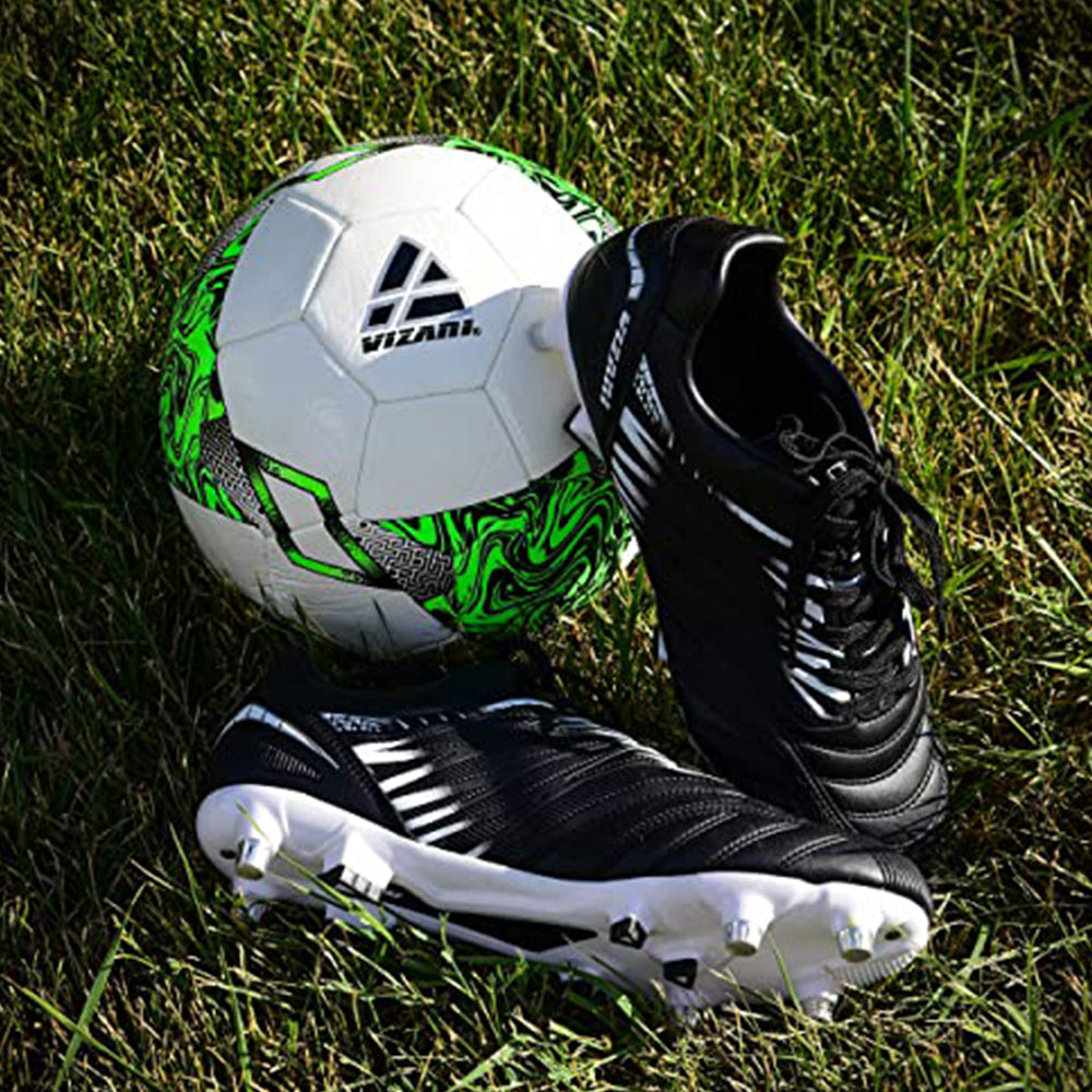 Valencia Soft Ground Soccer Shoes -Black/White